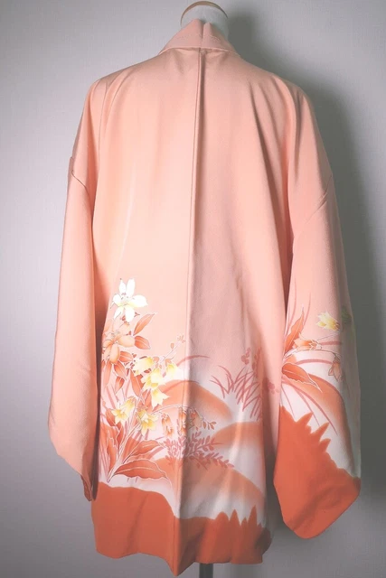 8739J5 Silk Vintage Japanese Kimono Haori Jacket Lily 2
