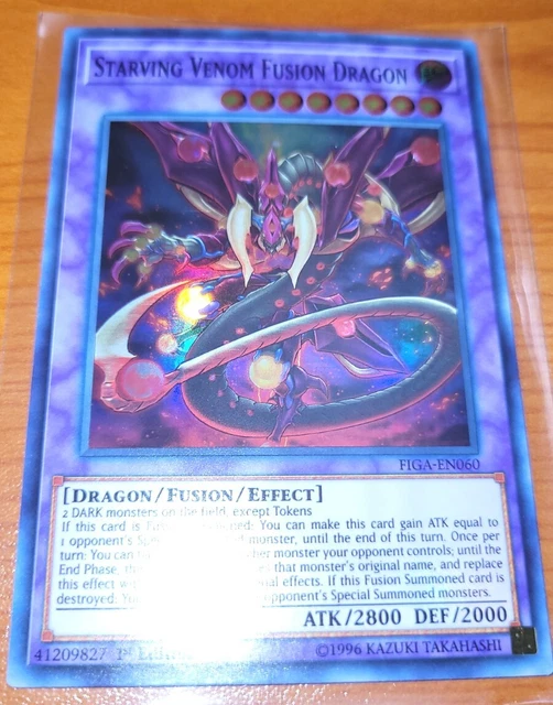 Yugioh Starving Venom Fusion Dragon FIGA-EN060 Super Rare 1st Ed NM