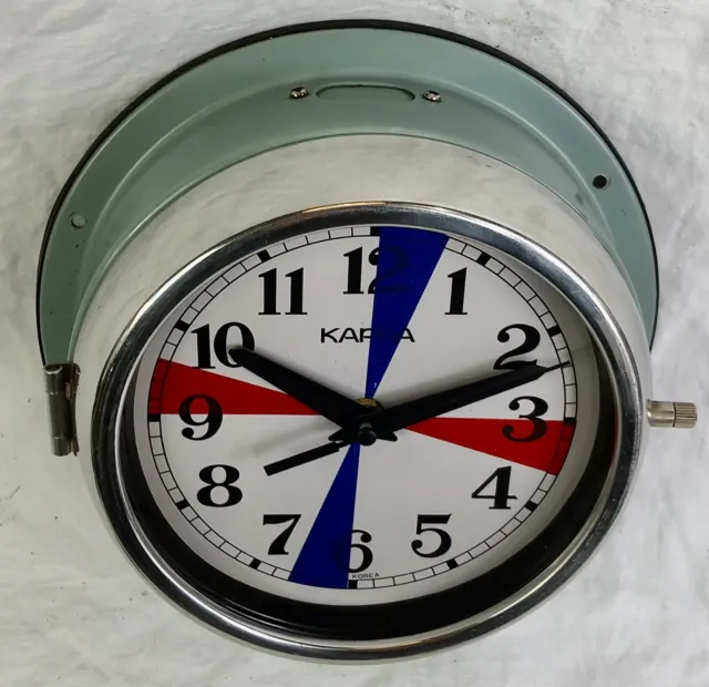 Maritime Radio Silence Ships Bulkhead Clock, Wall, Kappa-Korea, Vintage Nautical