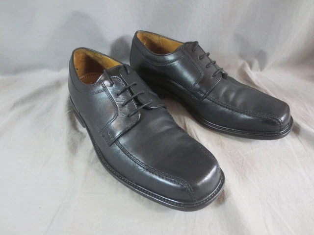SCARPE LACCIATE DA UOMO CLARS NERE IN PELLE PUNTA QUADRATA taglia UK 8