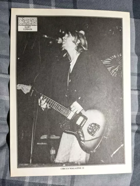 Nirvana / Kurt Cobain Live / 1990'S Magazine Full Page Pinup Poster Clipping (5)