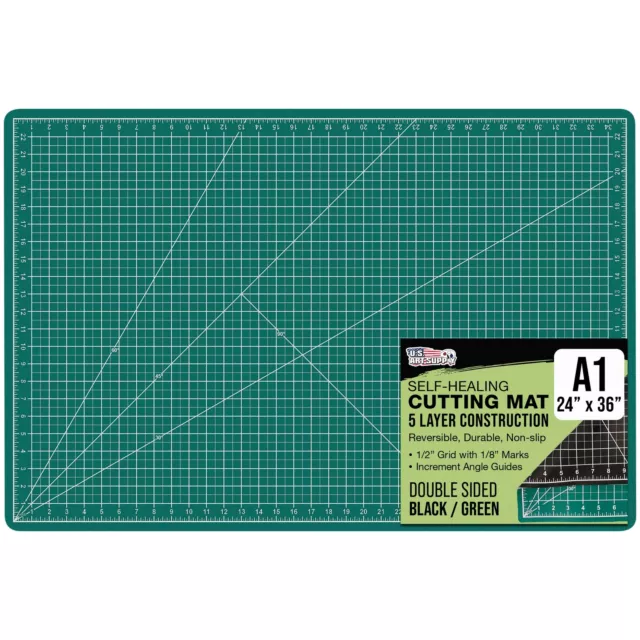 24" x 36" GREEN/BLACK Self Healing 5-Ply Double Sided Durable Cutting Mat