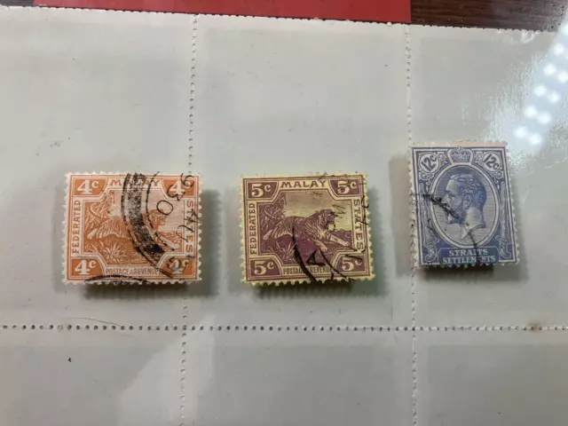 Federated Malay States 1900  Tiger stamps/  12c KING GEORGE V