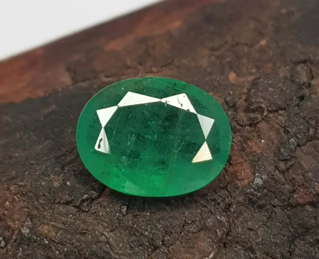 2.03 Ct Natural Zambian Oval Cut Emerald Rich Green Lustrous Top Quality Gems