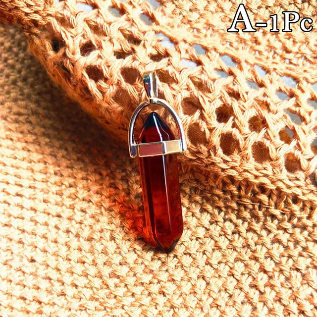 Natural Quartz Chakra Crystal Healing Point Cut Gemstone Pendant Reiki Necklace