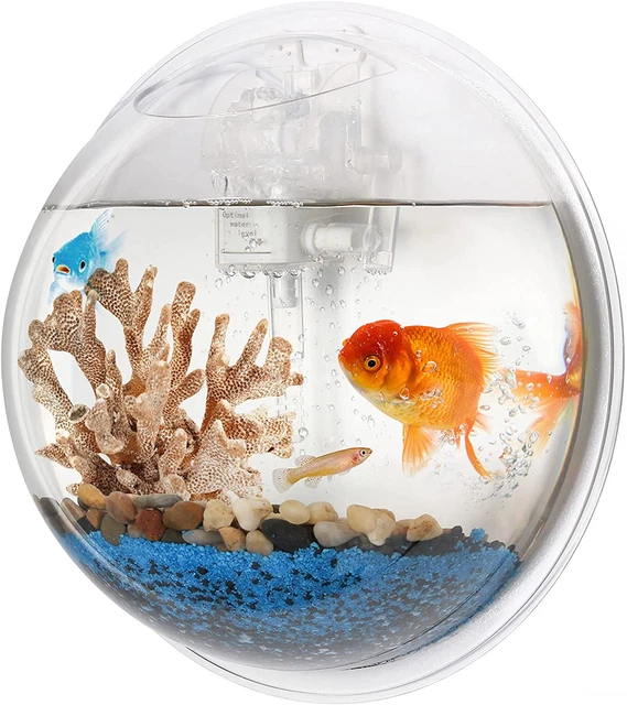 Outgeek Wall Mounted Aquarium Tank: 1-Gallon Betta Fish Bowl Hanging Aquariums C 7