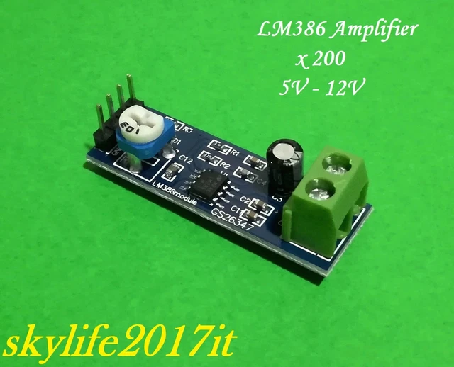 5 Moduli Amplificatore Audio LM386 – Guadagno 200x, 5-12V, Con Morsettiere E Potenziometro – Per Arduino E Progetti Fai-da-te