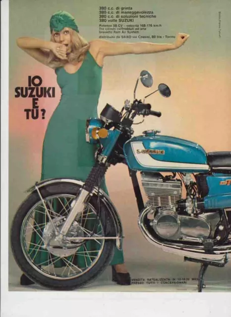 advertising Pubblicità MOTO SUZUKI GT 380 1972--MAXIMOTO MOTOGIAPPONESI EPOCA