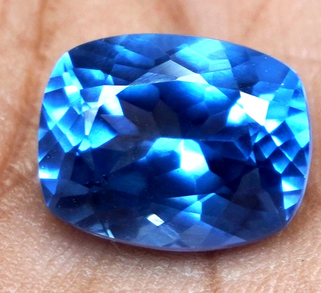 Natural Blue Santa Maria Aquamarine 10.20 Ct Cushion Cut Treated Loose Gemstone
