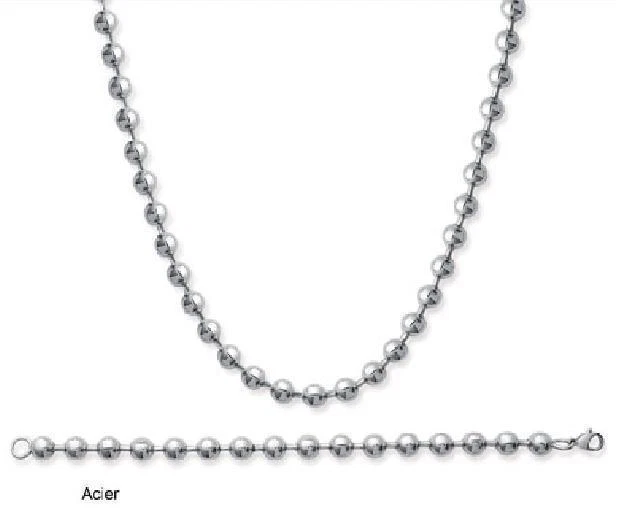 Parure 2PC CHAINE BRACELET CHEVAL 1-1 Acier Polie comme un Miroir Dolly