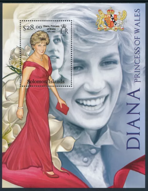 2012 Solomon Islands Princess Diana Mini Sheet ($28) Fine Mint Mnh