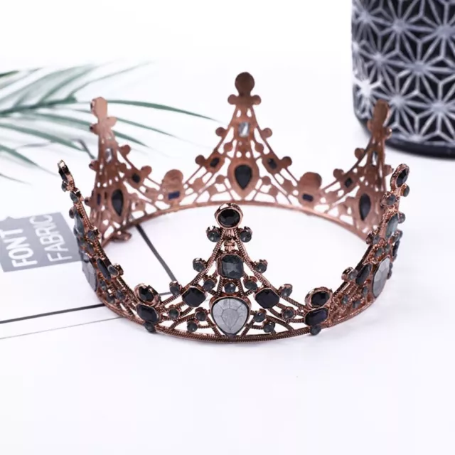 Baroque Rhinestones Black Bride Wedding Crowns Bridal Hair Tiaras Crown Women AU