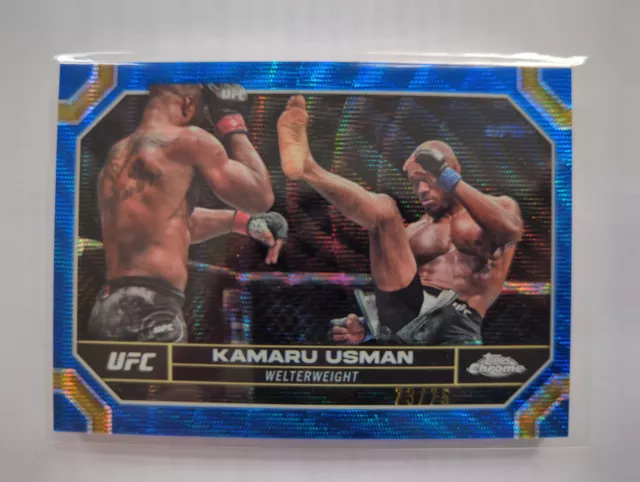 2024 Topps Chrome UFC Kamaru Usman /75 blue Welterweight Card No. 108