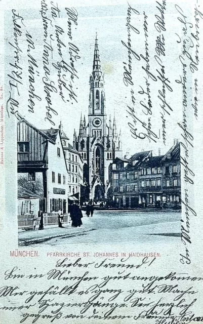 AK München Alt WienerPlatz Haidhausen KIRCHE 1903 GEL.