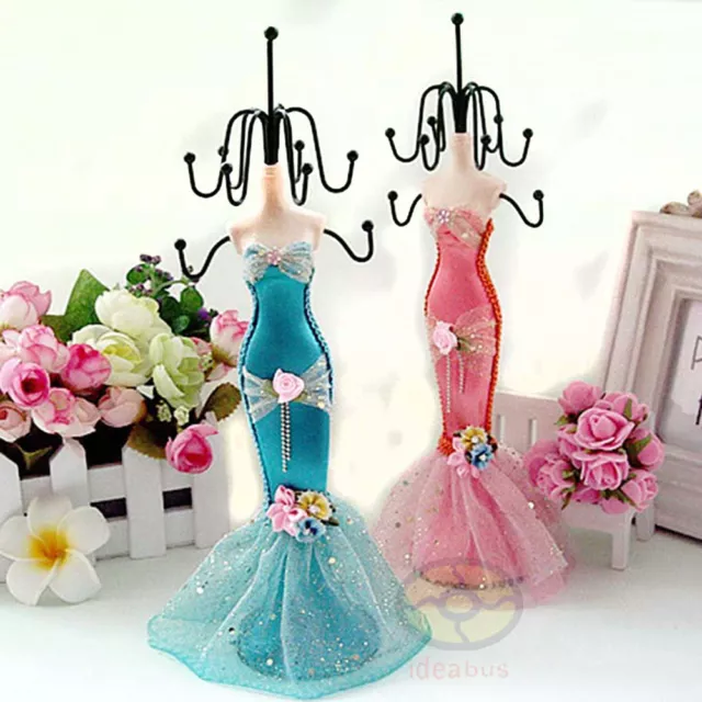 10.5"tall Mannequin Dress Earring Necklace Ring Jewelry Display Holder Stand