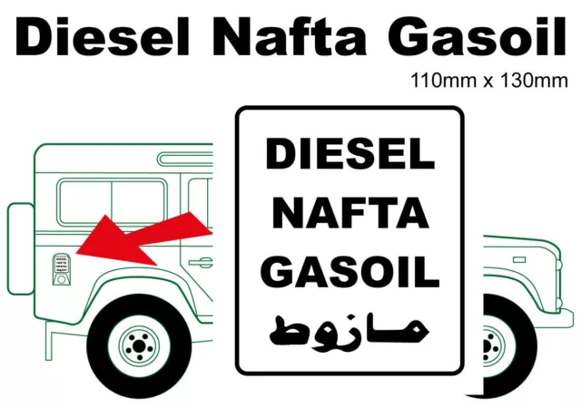 20300 2x Diesel Nafta Gasoil Aufkleber 60x71mm Farbwahl Nafta Gasoil  Arabisch Ta 