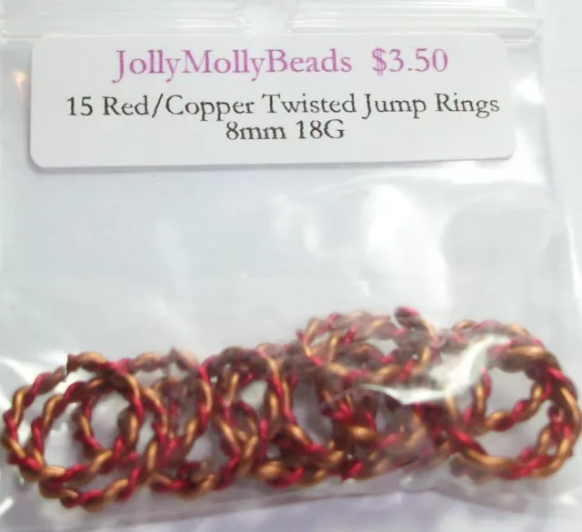 Twisted Red/Copper Colored Jump Rings 8Mm 18G Chain Maille Usa Clearance Sale!!