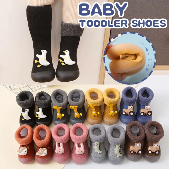 Pantofole antiscivolo bambini bambina ragazzi bambini calze di cotone scarpe inverno caldo Regno Unito