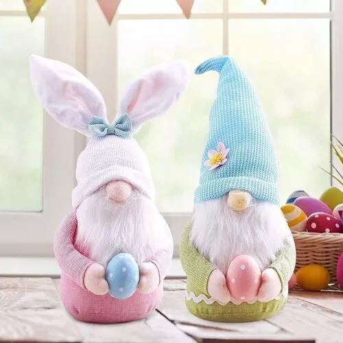 2Stück`Ostern Deko Wichtel GNOME Zwerg Festliche Geschenke Ostern Hase Tischdeko
