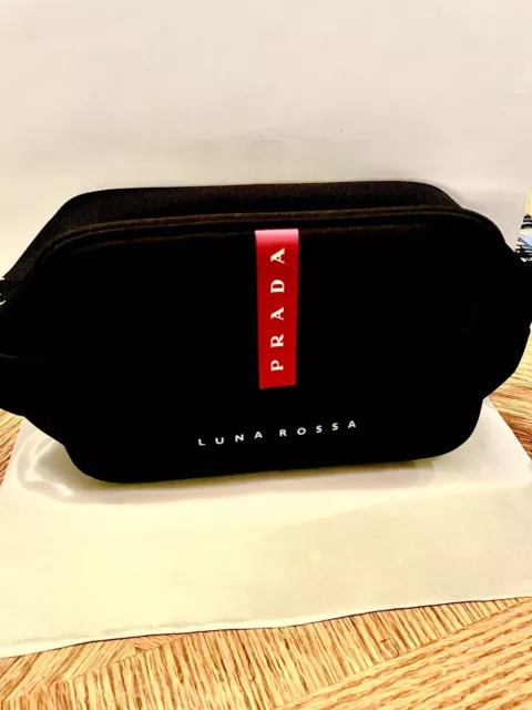 Prada Luna Rossa Travel Bag Black W/ Zipper Bag New In Factory Prada Box