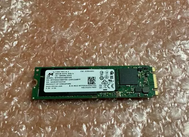 NEW Fujitsu 480GB M.2 SATA 6Gb/s Non-Hot Plug SSD S26361-F5787-L480 E480