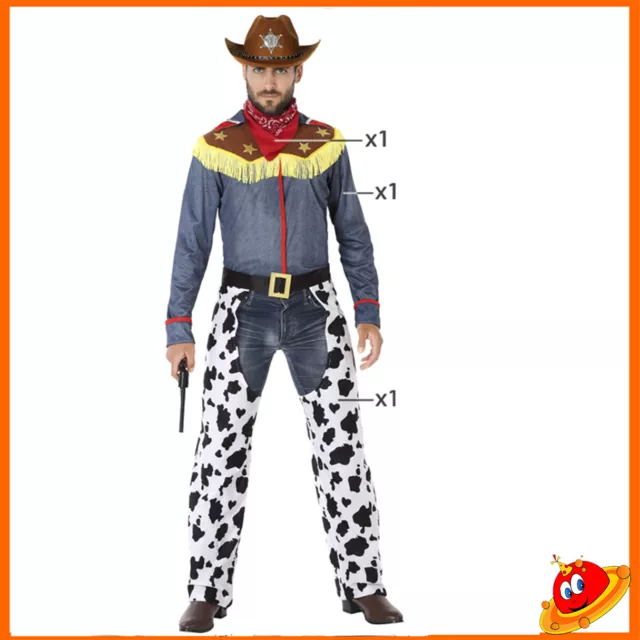 Costume Carnevale Uomo travestimento Far West Cow Boy