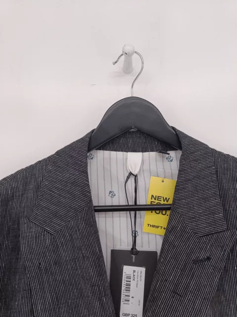 TED BAKER MEN'S Blazer XL Black Linen with Cotton, Polyester Overcoat ...