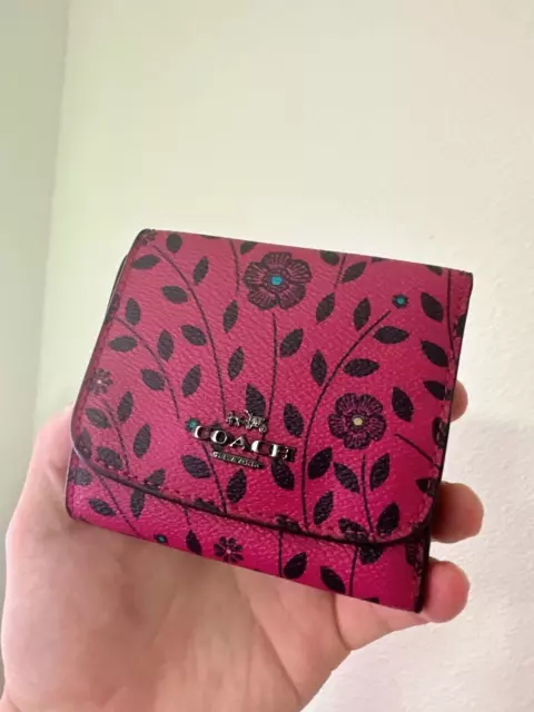 Coach Small Trifold Wallet With willow floral Print 54041