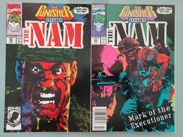 The 'Nam #52 & 53 (1991) Marvel Comics Full Set Of "Punisher Invades Nam" Issues