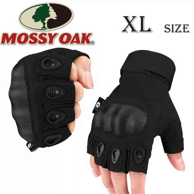 Mossy Oak Combat Tactical Gloves Fingerless Hunting Shooting Gloves Hard Knuckle