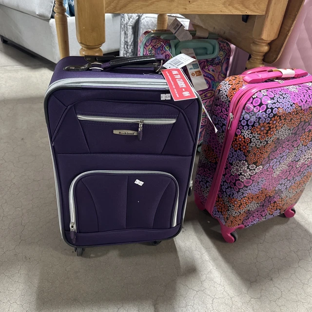 Rockland Pasadena Softside Spinner Wheel Luggage, Carry-On 20-Inch, Purple