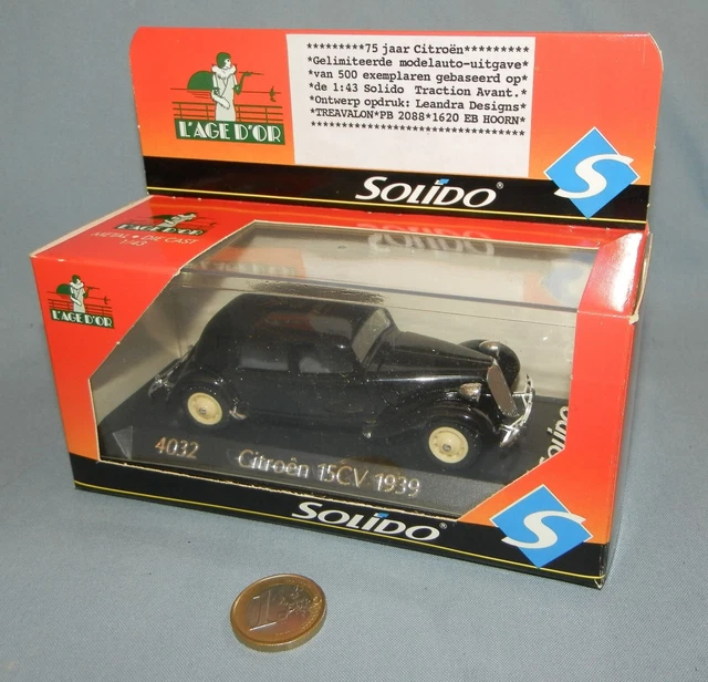 Solido 1/43 : Citroen Traction 15/6 Anniversaire 75 ans Citroën (Limitée 500 ex)