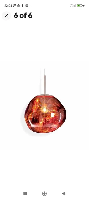 Silver Chrome Lava Melt Pendant Lamp 36cm ILITE BNIB Tom Dixon Style