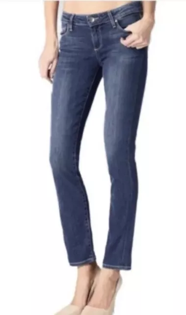 Paige Skyline Ankle Peg Dark Wash Jeans Size 26 Skinny Mid-Rise Denim