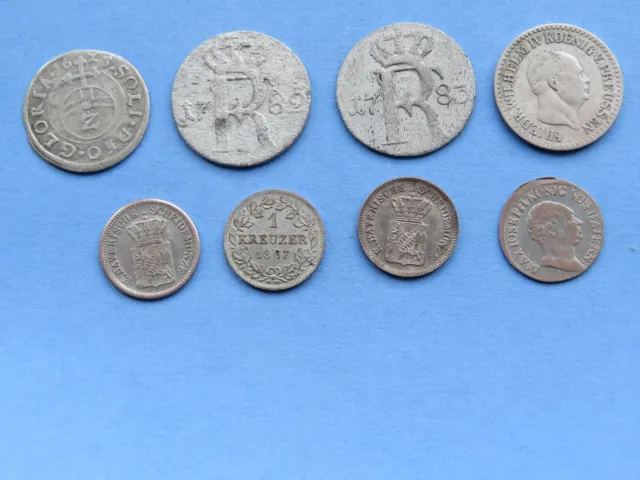 Konvolut 8 Stück alte Deutsche Silber Münzen Bayern und Preussen SS-SS+