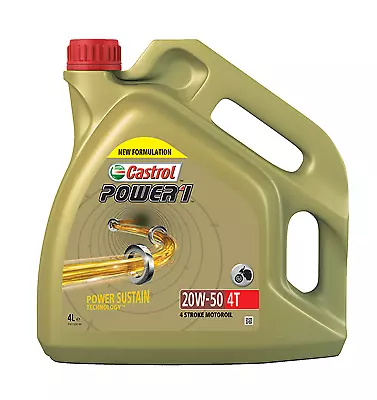 Castrol 4 Liter 4-Takt Motoröl 20W-50 POWER 1 4T (15049B) Motorenöl