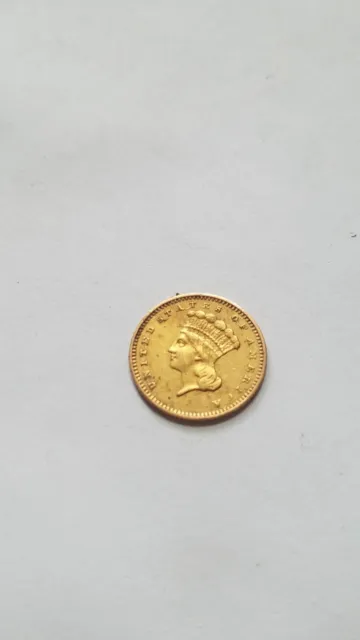 1862 $1 Dollar Gold Coin Civil War Era Indian Princess