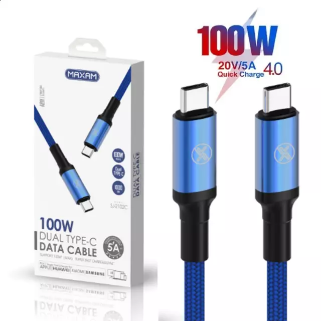 Cavo Pd Type C Dual Usb C 100 Watt Ricarica Rapida Dati Per Samsung Huawei Apple