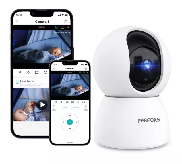 Baby Monitor Security Camera, WIFI indoor Camera, 360- Degree Smart 1080P