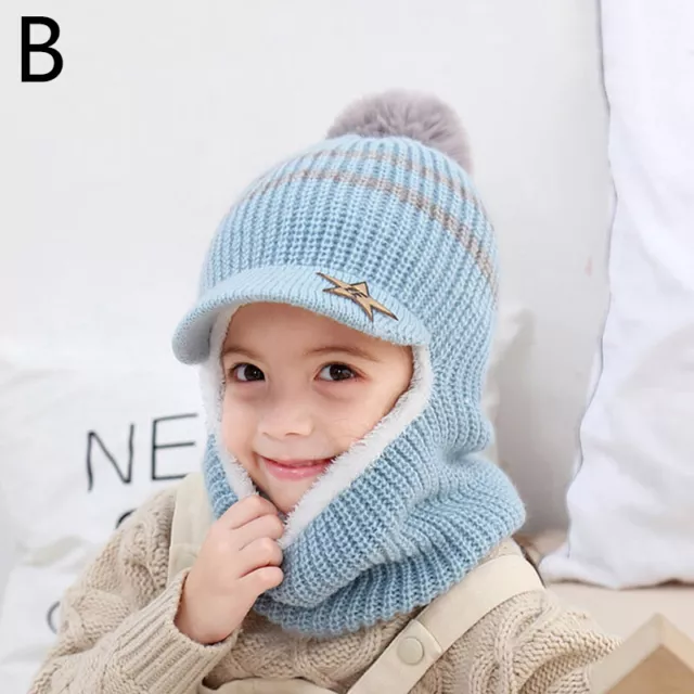 Cappello caldo inverno caldo inverno bambino bambine sciarpa con cappuccio earflap lavorato a maglia CVM 11
