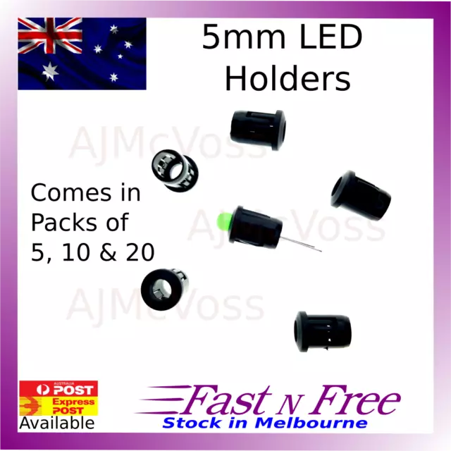 5mm Plastic LED Holder Clip Bezel Panel Mount