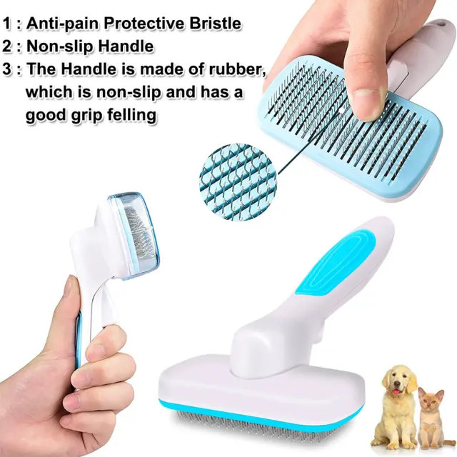 Upgarded Pet Hair Brush Dog Cat Hair Remover Comb Grooming Massage Deshedding US 4