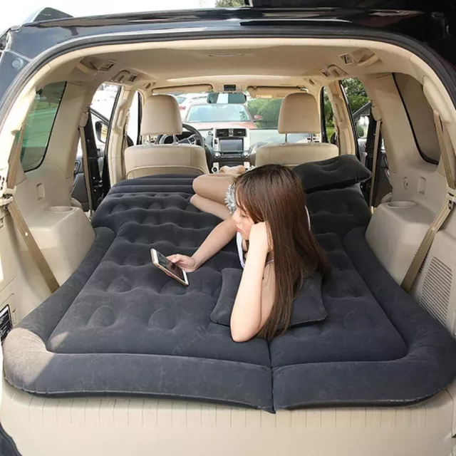 Inflatable Air Seat Mattress Travel Camping SUV Car Back Bed Rest Sleep +Pump AU