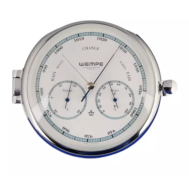 WEMPE ADMIRAL II Kombi Messinstrument CW460002 chrom Hygro- Thermo- Barometer