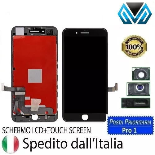 Display Lcd Retina Per Apple Iphone 8 Touch Screen Vetro Schermo Nero Frame