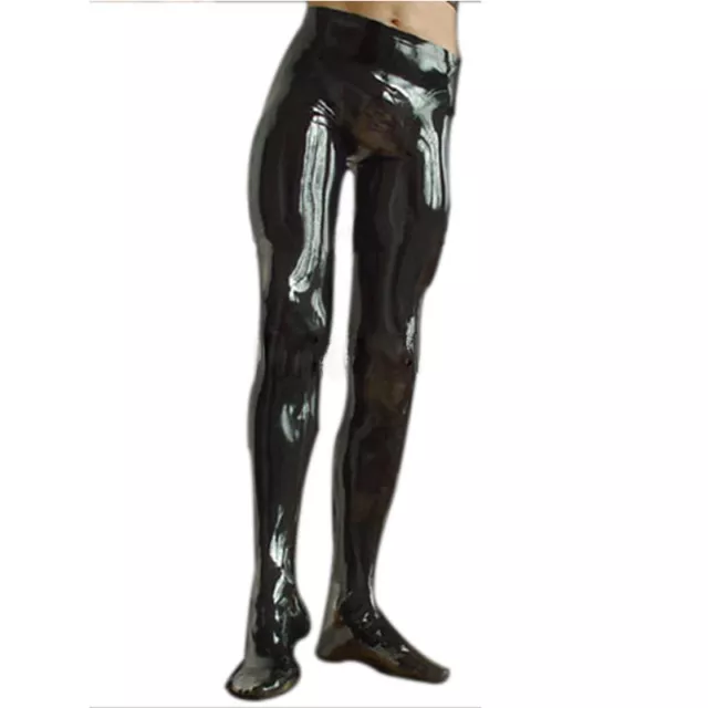 Men Latex Pants Trousers with Socks Rubber Leggings Club Party Wear Costume