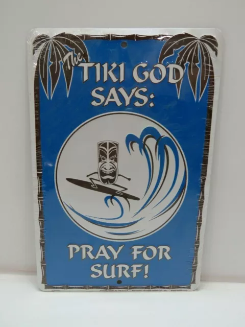 "Tiki God" Aluminum Metal Sign 8 x 12 inch - (B4C271)