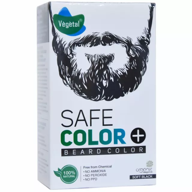 Tintura Per Capelli Barba Vegetale Organica Per Uomo (Nero 25gm) +...