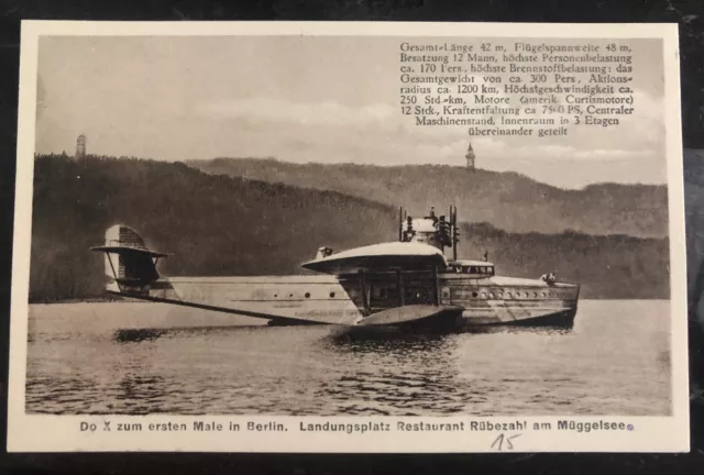 Mint Germany RPPC Real Picture Postcard Do X Flying Boat First Time In Berlin