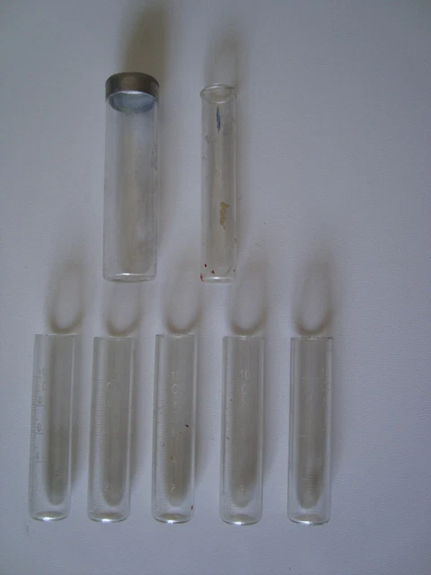 Serie di provette in vetro per laboratorio chimico-medico-farmaceutico VINTAGE
